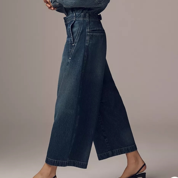 Anthropology Pilcro High Rise Women's Blue Barel Denim Tapered Boho Jeans Sz 32 - Picture 2 of 12